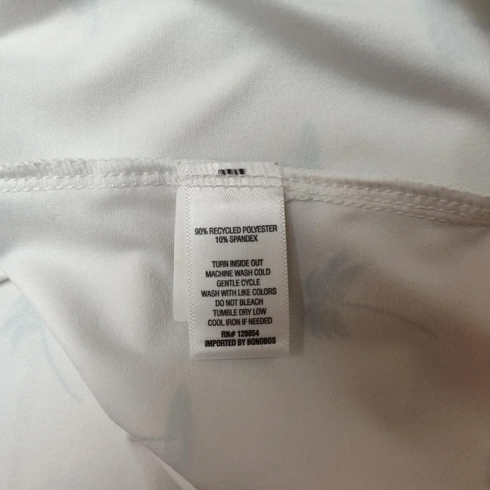 Bonobos‎ Polo Shirt Mens M White Palm Tree Golf Slim Fit Performance Collared